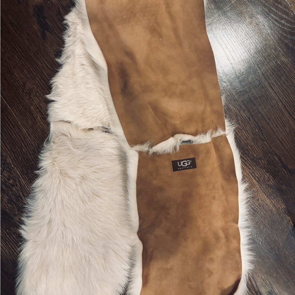 UGG Tan and Cream Suede Scarf